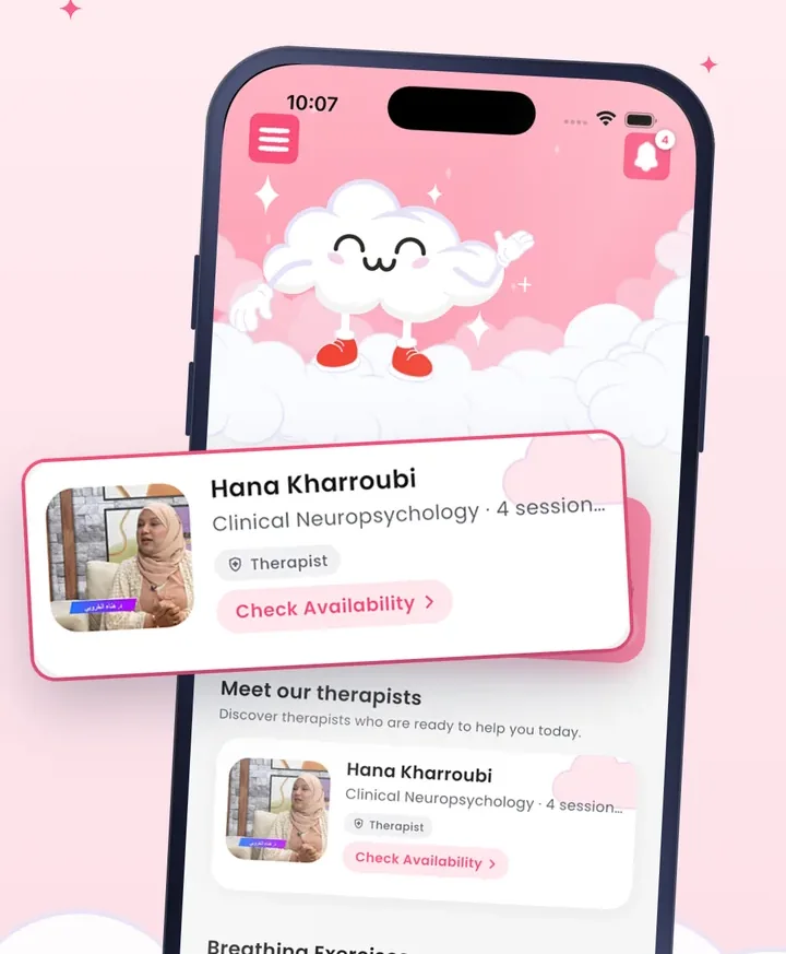 A therapist card with speciality and availability in the Healu app